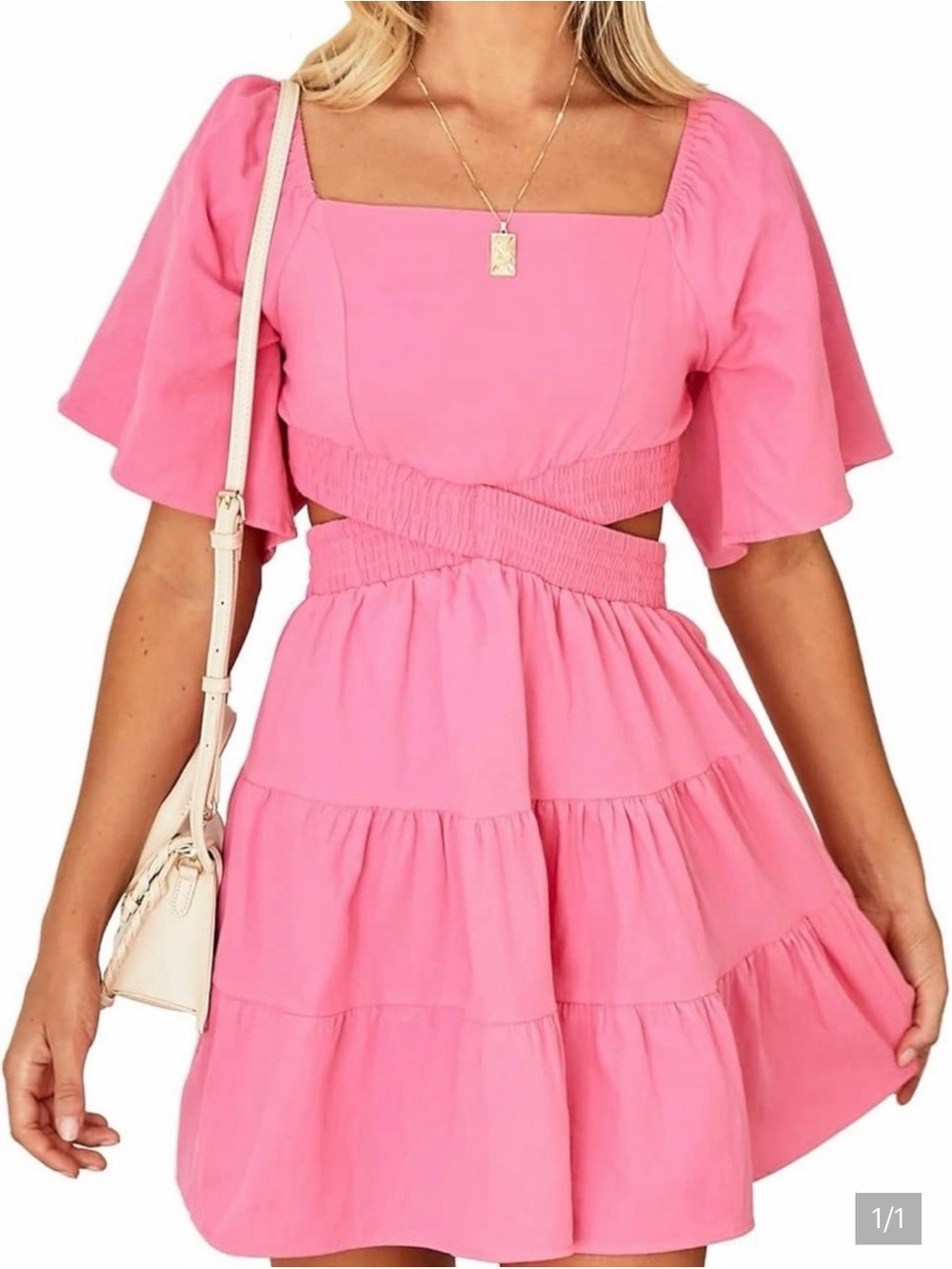 Shy Velvet Pink Cut out dress size large